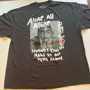 NWOT Poetic Justice Tupac Shirt Mens 3XL Shakur Rap Tee Hip Hop Crew All Alone